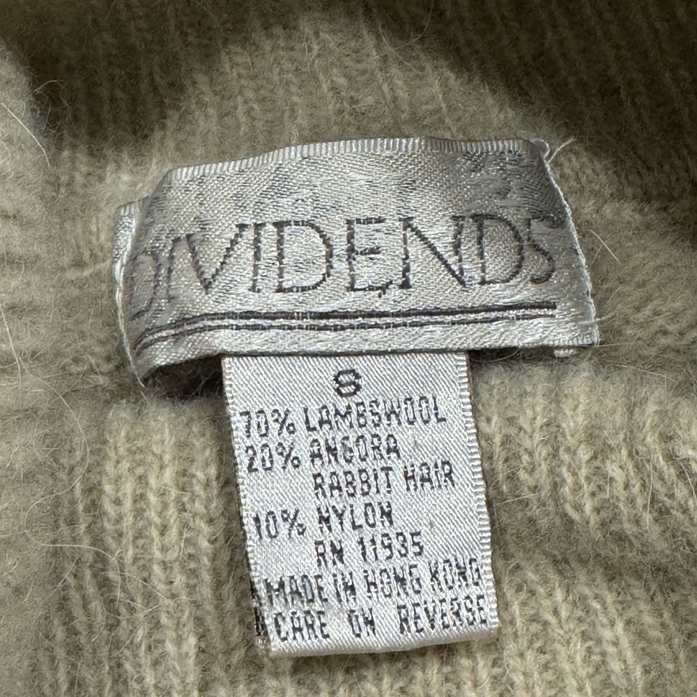 Vintage Lambswool Angora Blend Argyle Turtleneck Sweater S Funnel Neck - Picture 6 of 6